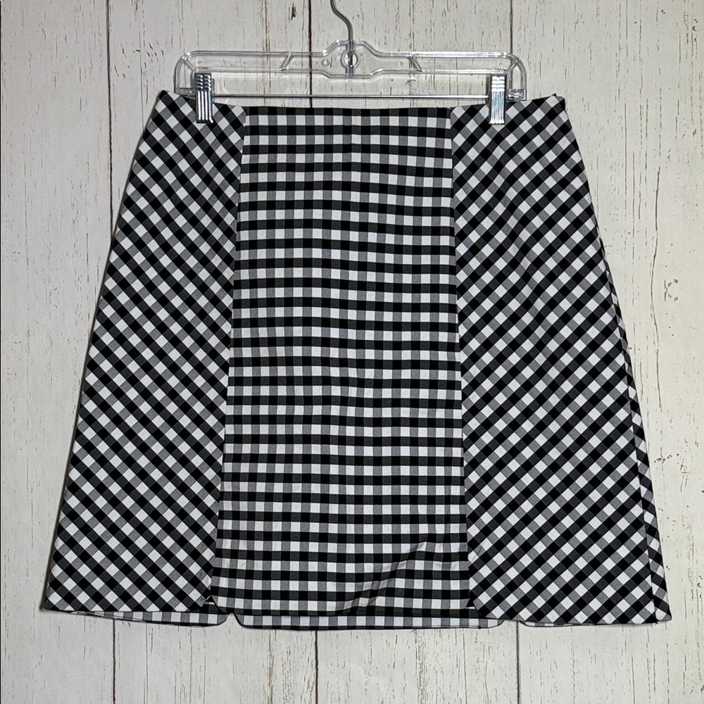 Brooks Brothers Navy White Gingham Straight Skirt Size 12